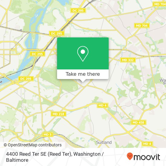 Mapa de 4400 Reed Ter SE (Reed Ter), Washington, DC 20019