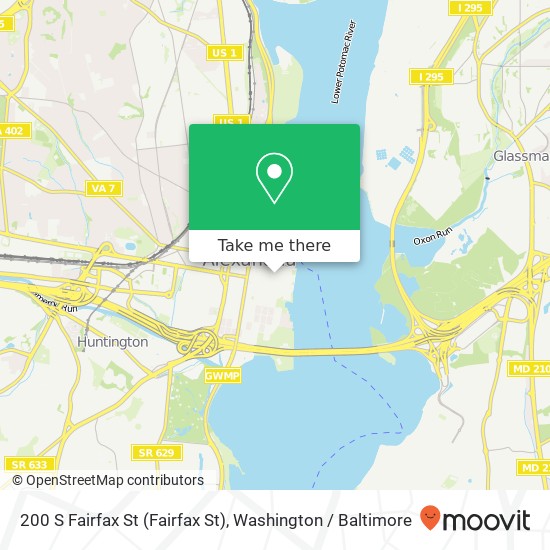 Mapa de 200 S Fairfax St (Fairfax St), Alexandria, VA 22314