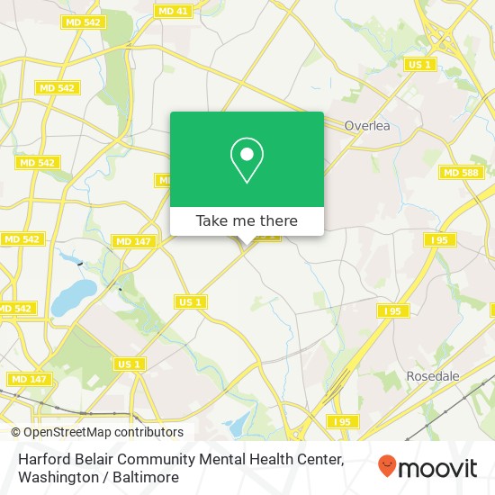 Mapa de Harford Belair Community Mental Health Center, 5422 Belair Rd