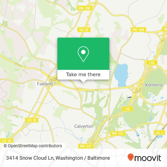 Mapa de 3414 Snow Cloud Ln, Silver Spring (SILVER SPRING), MD 20904