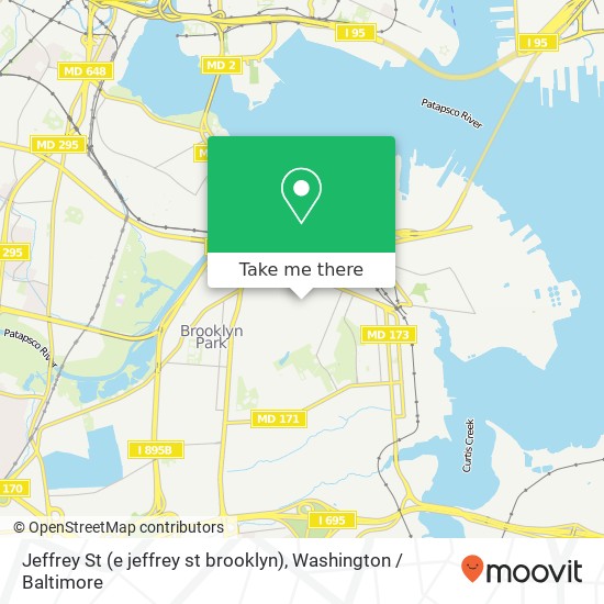 Mapa de Jeffrey St (e jeffrey st brooklyn), Brooklyn, MD 21225