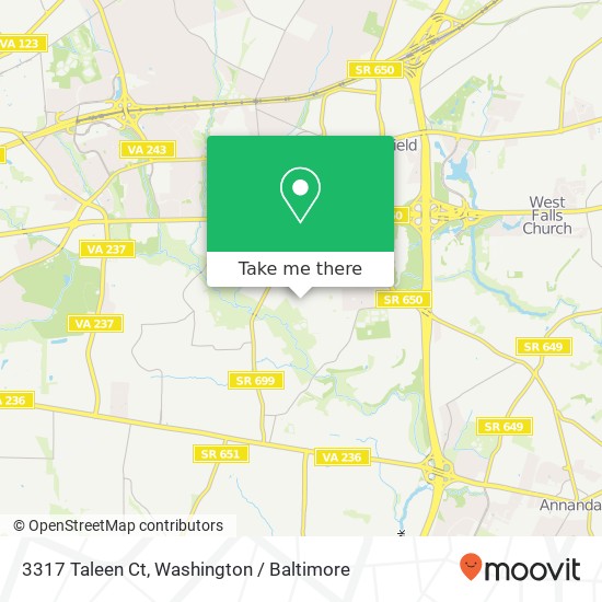 Mapa de 3317 Taleen Ct, Annandale, VA 22003