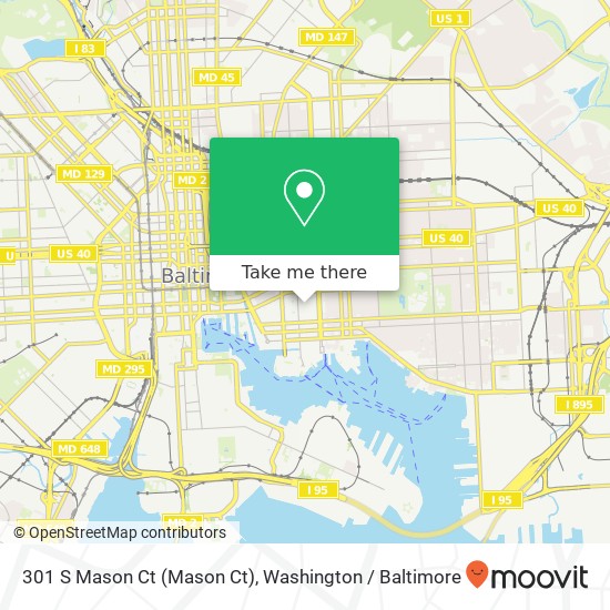 Mapa de 301 S Mason Ct (Mason Ct), Baltimore, MD 21231