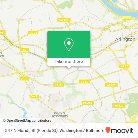 Mapa de 547 N Florida St (Florida St), Arlington, VA 22203
