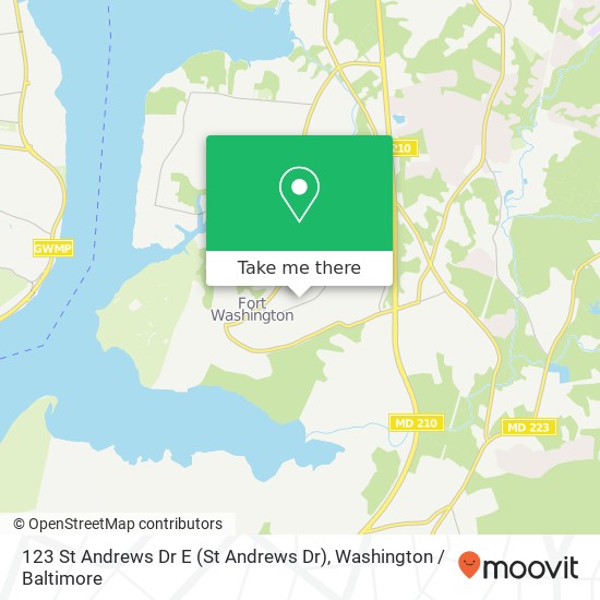 Mapa de 123 St Andrews Dr E (St Andrews Dr), Fort Washington, MD 20744