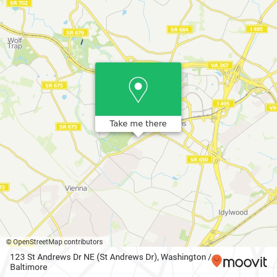 Mapa de 123 St Andrews Dr NE (St Andrews Dr), Vienna, VA 22180