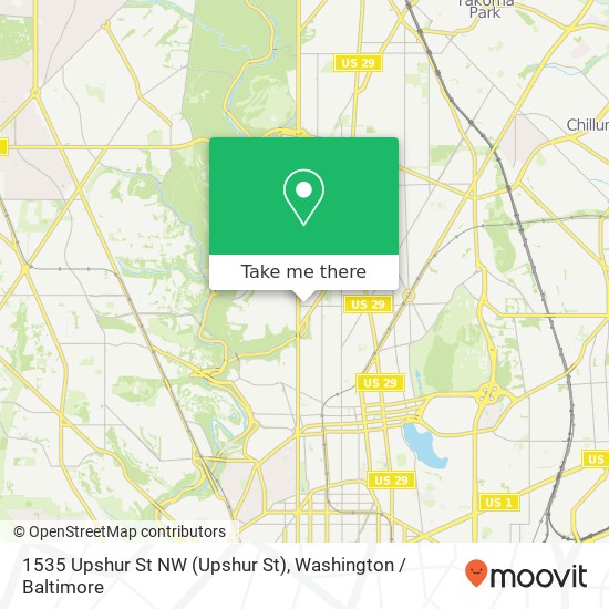 Mapa de 1535 Upshur St NW (Upshur St), Washington, DC 20011