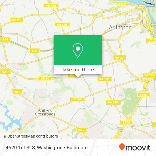 Mapa de 4520 1st St S, Arlington, VA 22204