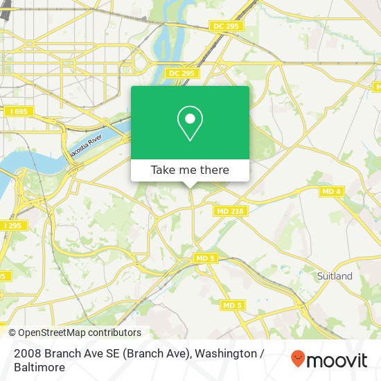 2008 Branch Ave SE (Branch Ave), Washington, DC 20020 map