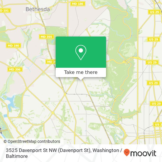 Mapa de 3525 Davenport St NW (Davenport St), Washington, DC 20008