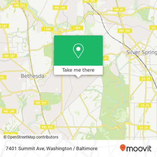 Mapa de 7401 Summit Ave, Chevy Chase, MD 20815