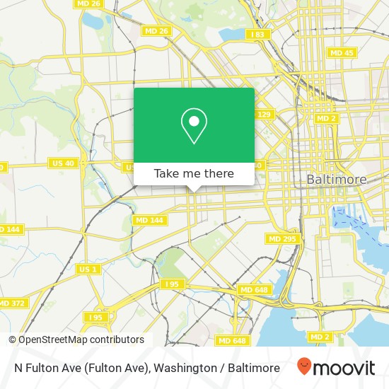 Mapa de N Fulton Ave (Fulton Ave), Baltimore, MD 21223