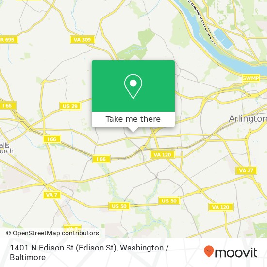 1401 N Edison St (Edison St), Arlington, VA 22205 map
