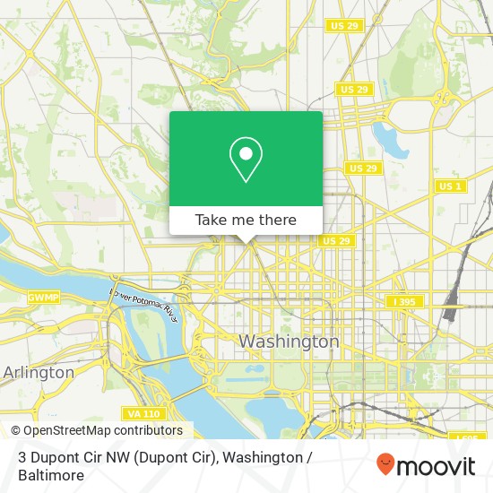 Mapa de 3 Dupont Cir NW (Dupont Cir), Washington (WASHINGTON), DC 20036