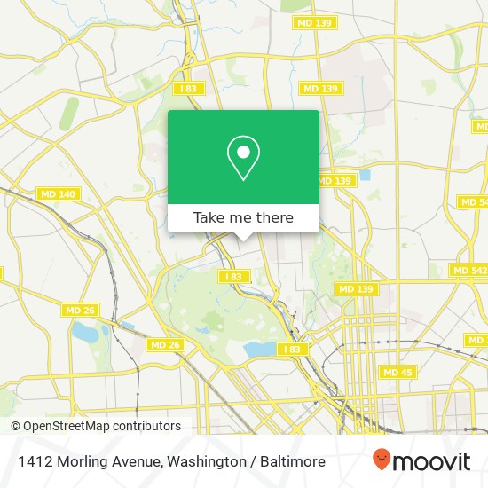 Mapa de 1412 Morling Avenue, 1412 Morling Ave, Baltimore, MD 21211, USA