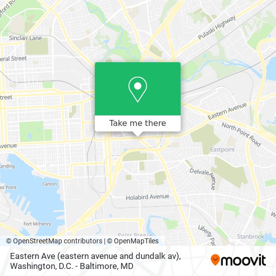 Mapa de Eastern Ave (eastern avenue and dundalk av)