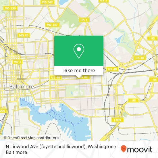 N Linwood Ave (fayette and linwood), Baltimore, MD 21224 map