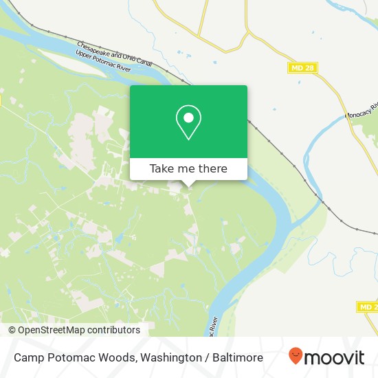 Mapa de Camp Potomac Woods, 13900 Potomac Woods Ln