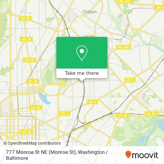 Mapa de 777 Monroe St NE (Monroe St), Washington, DC 20017