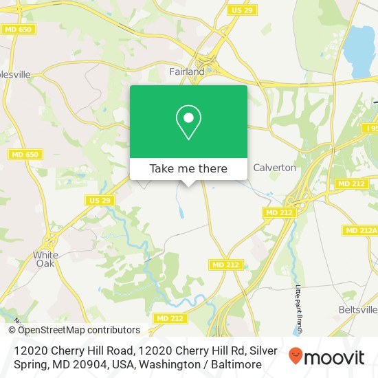 12020 Cherry Hill Road, 12020 Cherry Hill Rd, Silver Spring, MD 20904, USA map