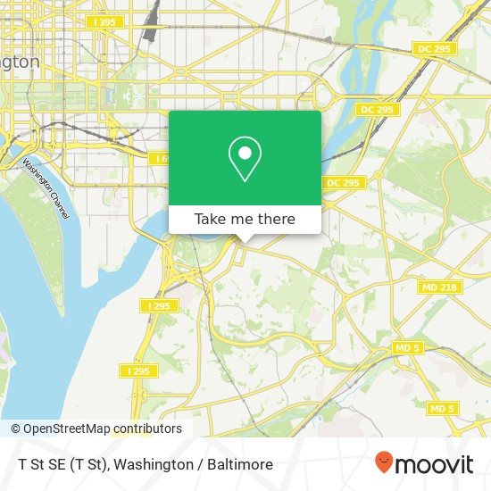 T St SE (T St), Washington, DC 20020 map