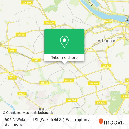 Mapa de 606 N Wakefield St (Wakefield St), Arlington, VA 22203