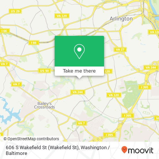 Mapa de 606 S Wakefield St (Wakefield St), Arlington, VA 22204