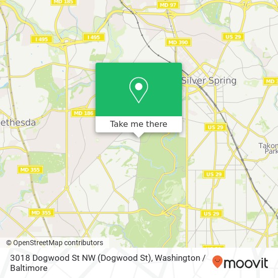 Mapa de 3018 Dogwood St NW (Dogwood St), Washington, DC 20015