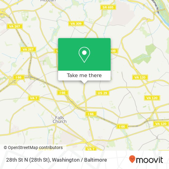 Mapa de 28th St N (28th St), Arlington, VA 22207