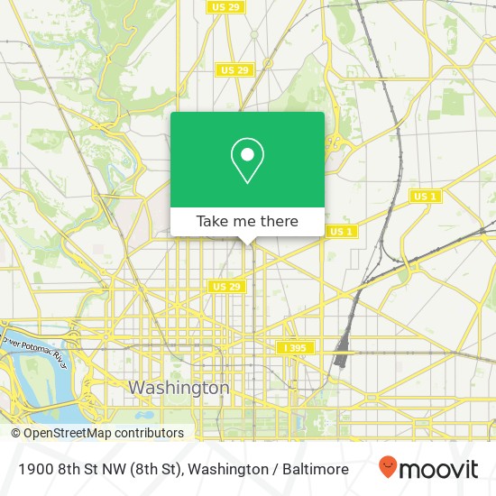 1900 8th St NW (8th St), Washington, DC 20001 map