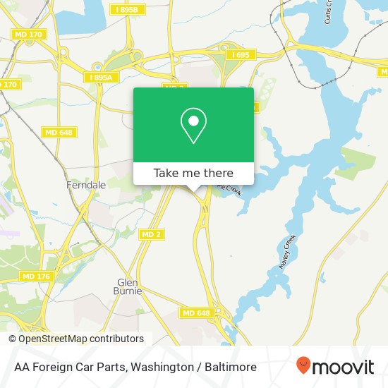 AA Foreign Car Parts, 7164 E Furnace Branch Rd map