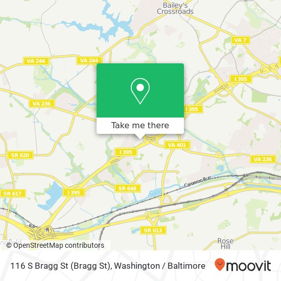 Mapa de 116 S Bragg St (Bragg St), Alexandria, VA 22312