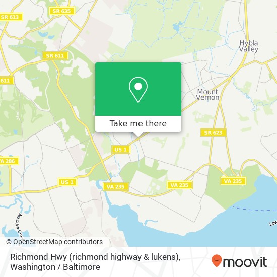 Mapa de Richmond Hwy (richmond highway & lukens), Alexandria, VA 22309