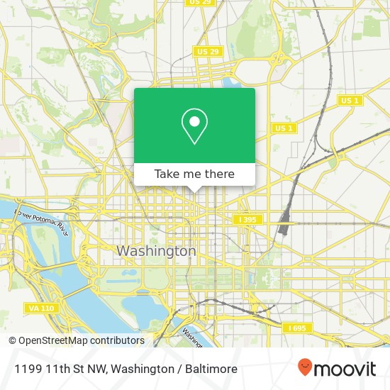 Mapa de 1199 11th St NW, Washington, DC 20001