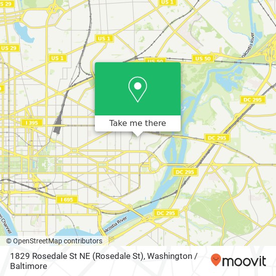 1829 Rosedale St NE (Rosedale St), Washington, DC 20002 map