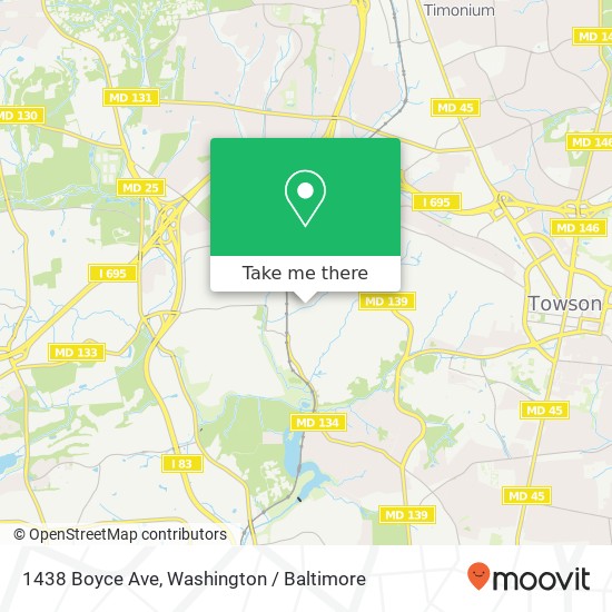 Mapa de 1438 Boyce Ave, Towson, MD 21204