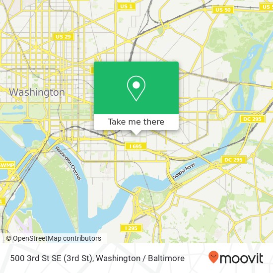 Mapa de 500 3rd St SE (3rd St), Washington, DC 20003