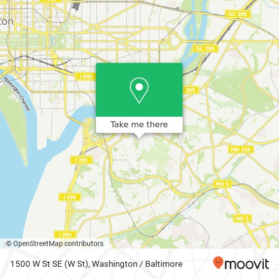 1500 W St SE (W St), Washington, DC 20020 map