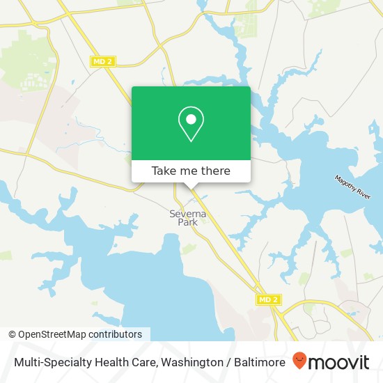 Mapa de Multi-Specialty Health Care, 580 Ritchie Hwy