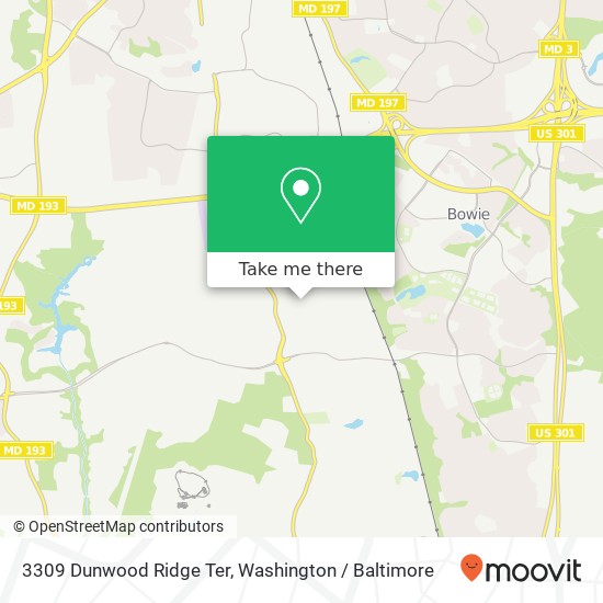 3309 Dunwood Ridge Ter, Bowie (BOWIE), MD 20721 map