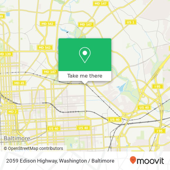 2059 Edison Highway, 2059 Edison Hwy, Baltimore, MD 21213, USA map