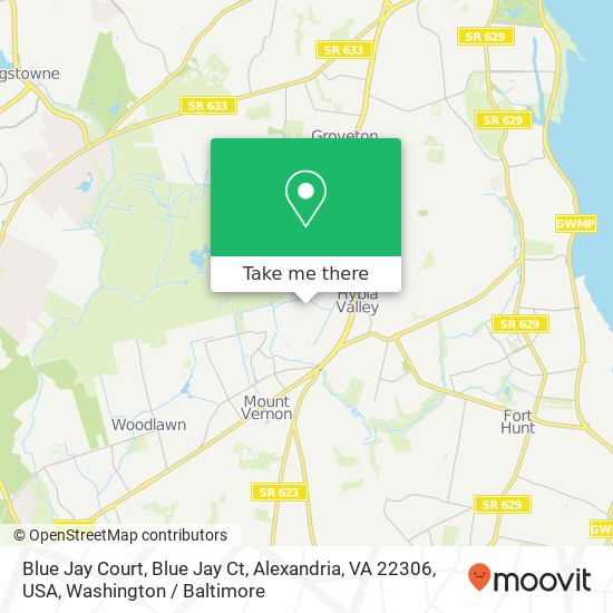 Mapa de Blue Jay Court, Blue Jay Ct, Alexandria, VA 22306, USA