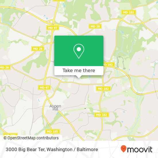 Mapa de 3000 Big Bear Ter, Silver Spring, MD 20906