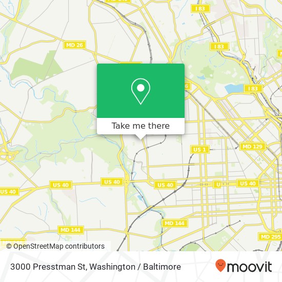 Mapa de 3000 Presstman St, Baltimore, MD 21216