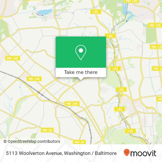 Mapa de 5113 Woolverton Avenue, 5113 Woolverton Ave, Baltimore, MD 21215, USA