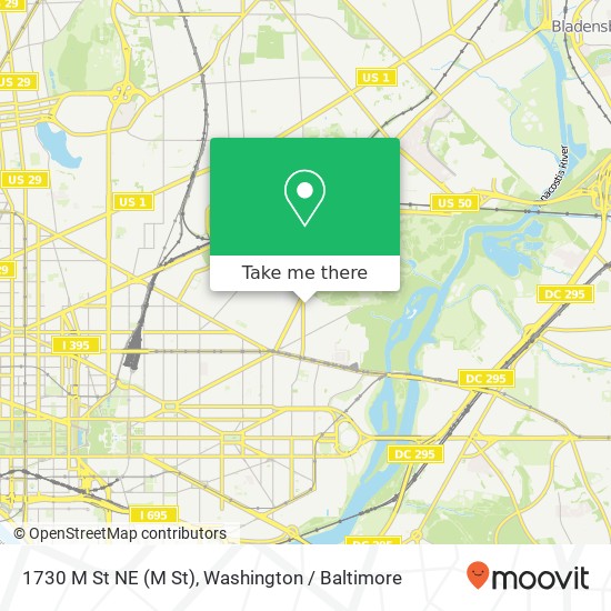 Mapa de 1730 M St NE (M St), Washington, DC 20002