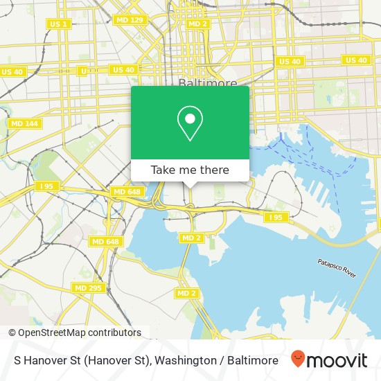 Mapa de S Hanover St (Hanover St), Baltimore, MD 21230