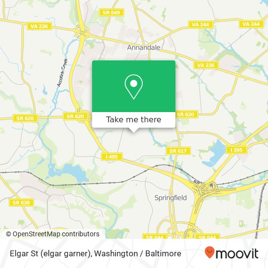 Mapa de Elgar St (elgar garner), Springfield, VA 22151