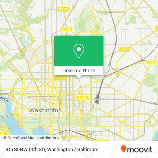 Mapa de 4th St NW (4th St), Washington, DC 20001