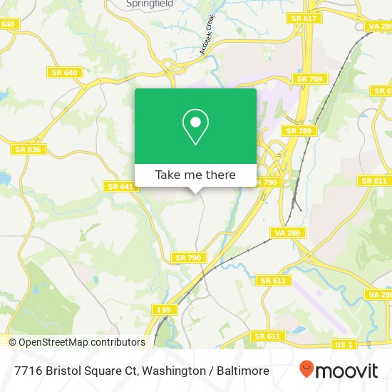 Mapa de 7716 Bristol Square Ct, Springfield, VA 22153